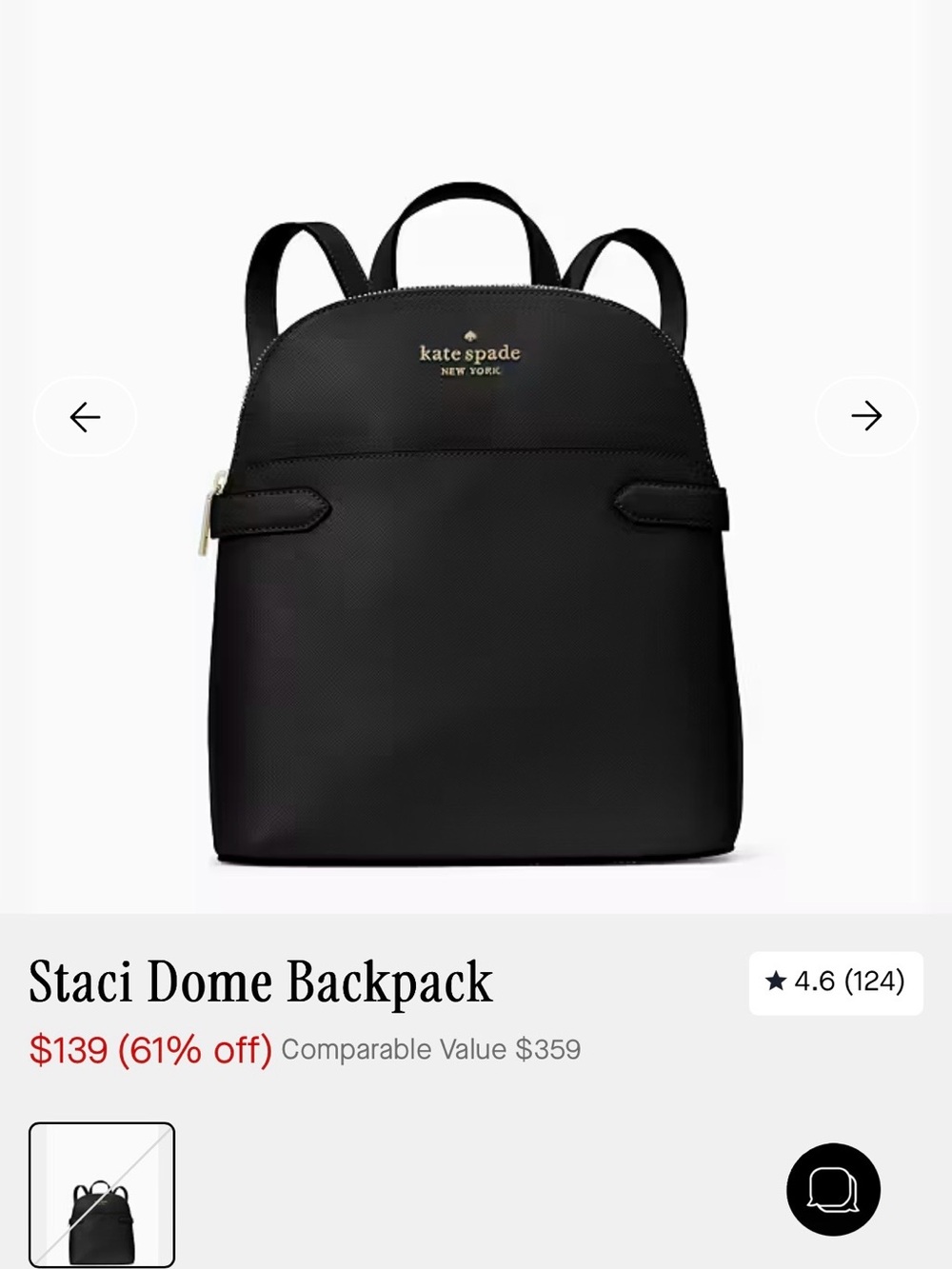 kate spade Black Staci Dome Backpack